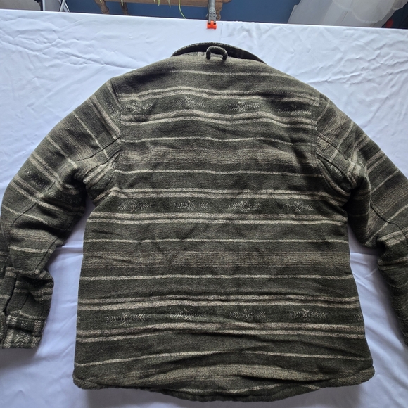 Men's Jachs Olive Striped shacket - Picture 2 of 10